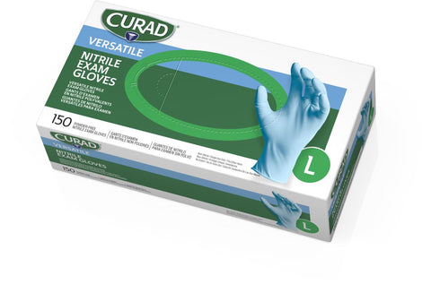 CURAD Textured Nitrile Exam Gloves, Large (box of 150)