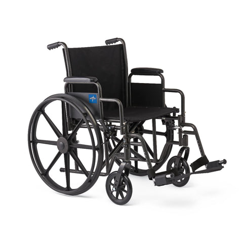 16" Wide K1 Basic Nylon Wheelchair with Swing-Back Desk-Length Arms and Swing-Away Leg Rests
