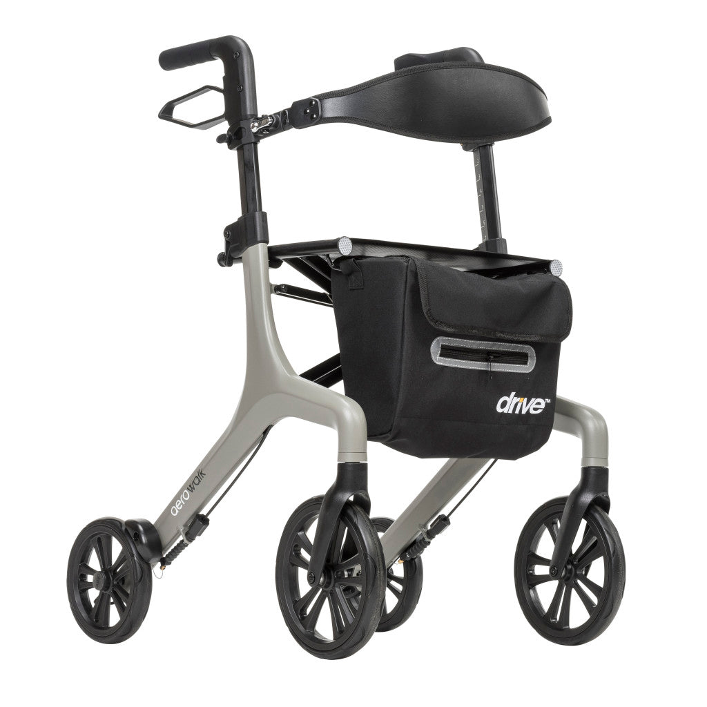 AeroWalk Ultra-Lite Rollator, Tall (Gray)