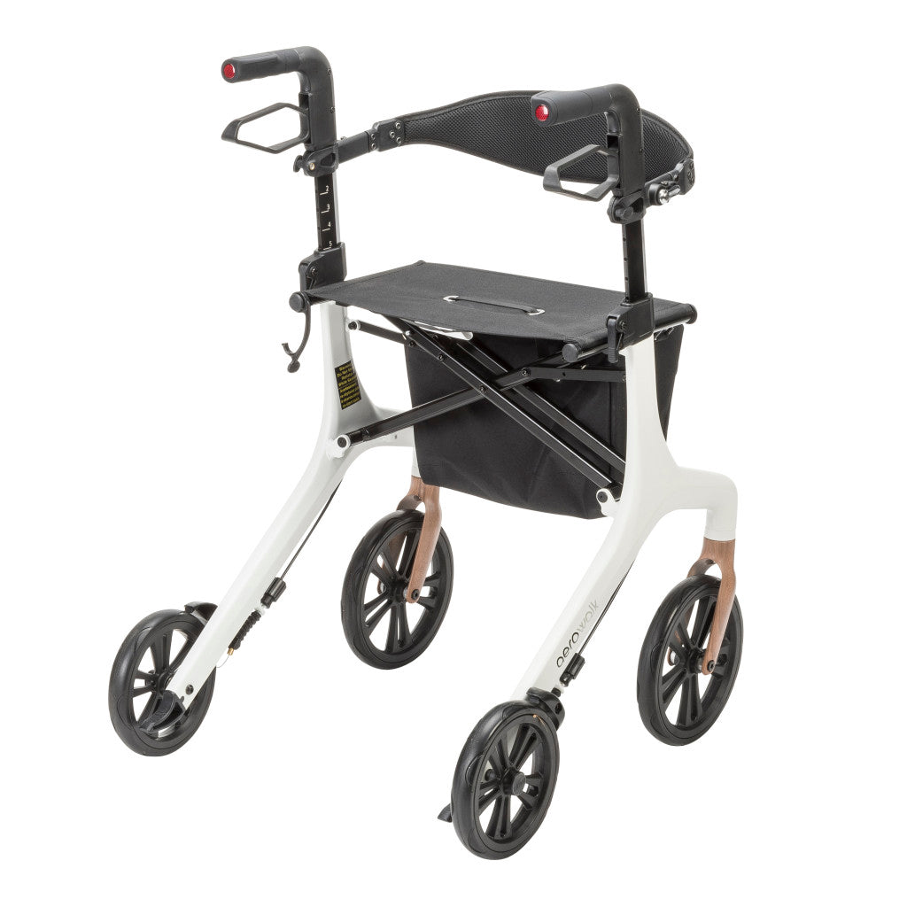 AeroWalk Ultra-Lite Rollator, Tall (White)