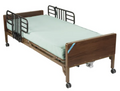 Delta Ultra Light Full Electric Low Hospital Bed with Half Rails and Therapeutic Support Mattress