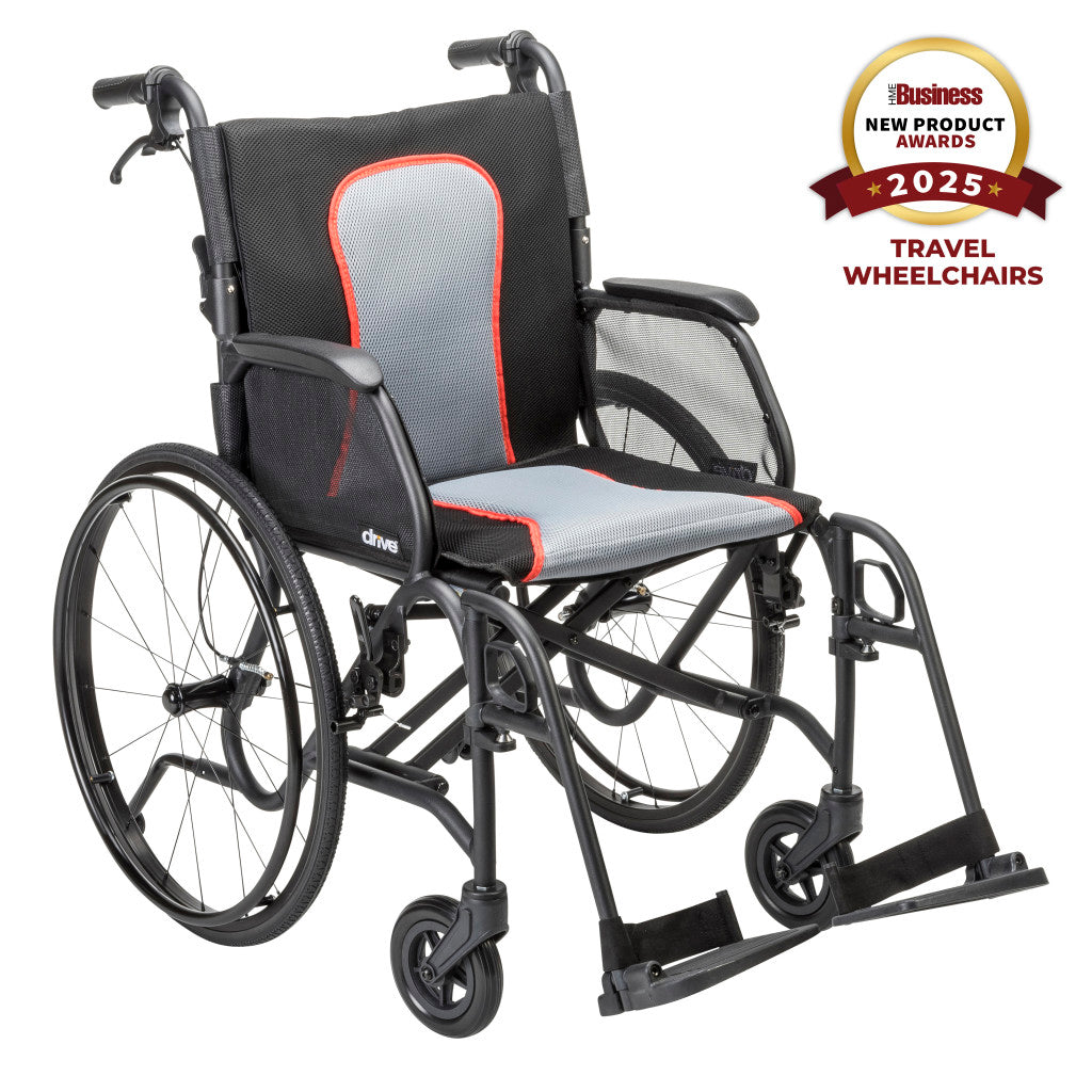 AeroFly Ultra-Lite Wheelchair, 20", Black