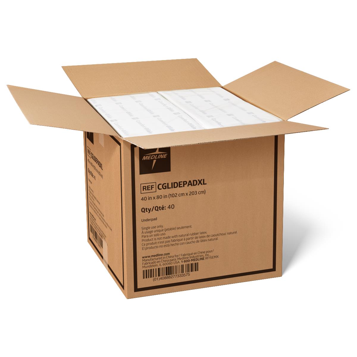 Comfort Glide Drypad Underpads, 36" x 57" (case of 60)