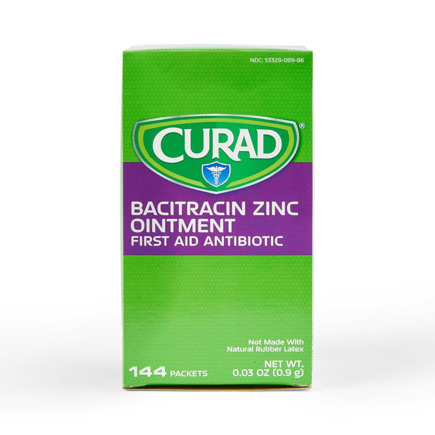 CURAD Bacitracin Ointment with Zinc, 0.9g Foil Packet (box of 144)