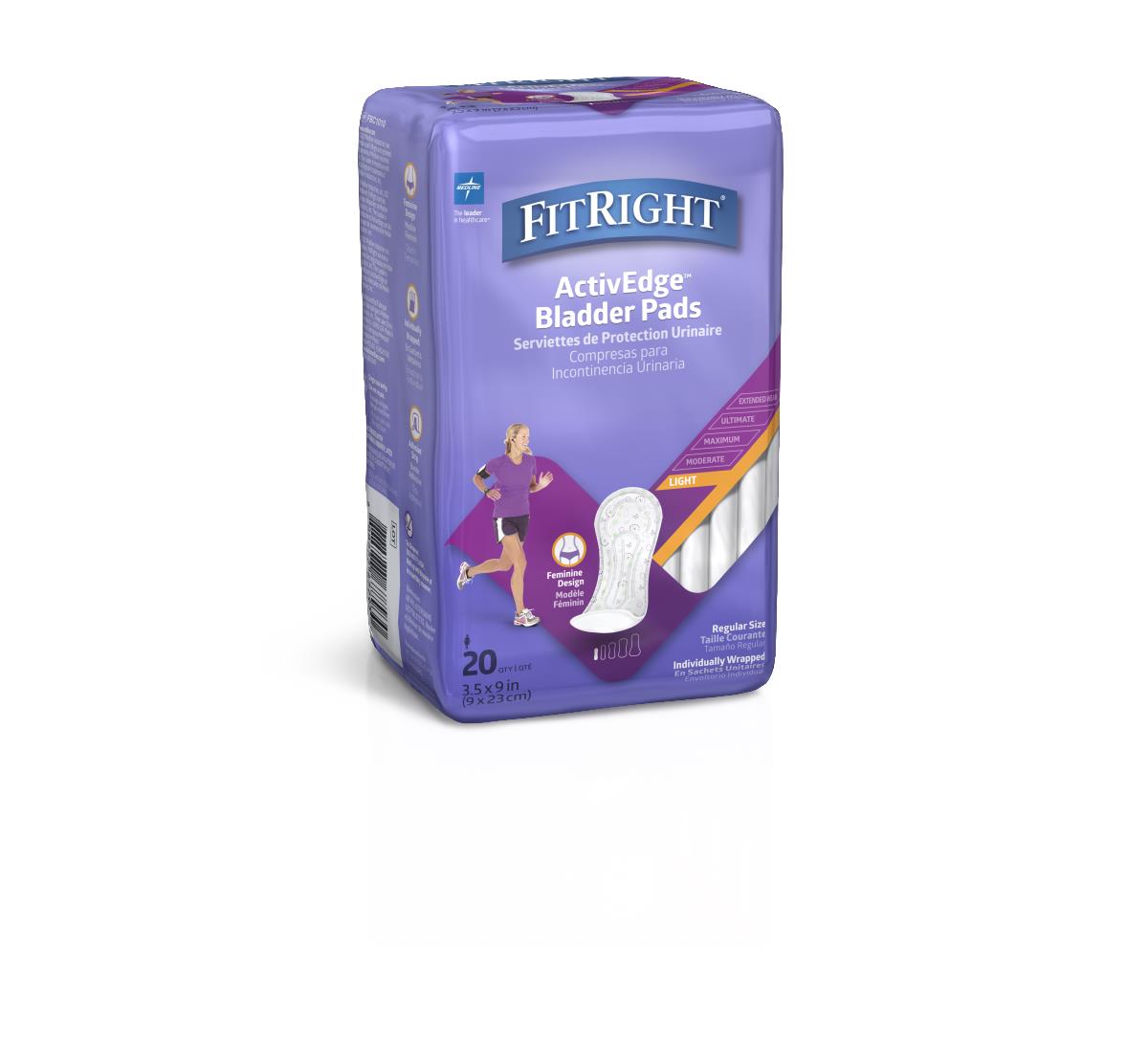 Light Flow Bladder Pad Liners, 3.5" x 9" (case of 240)