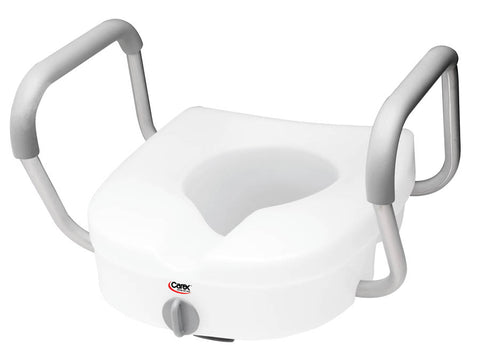E-Z Lock Raised Toilet Seat with Adjustable Armrests