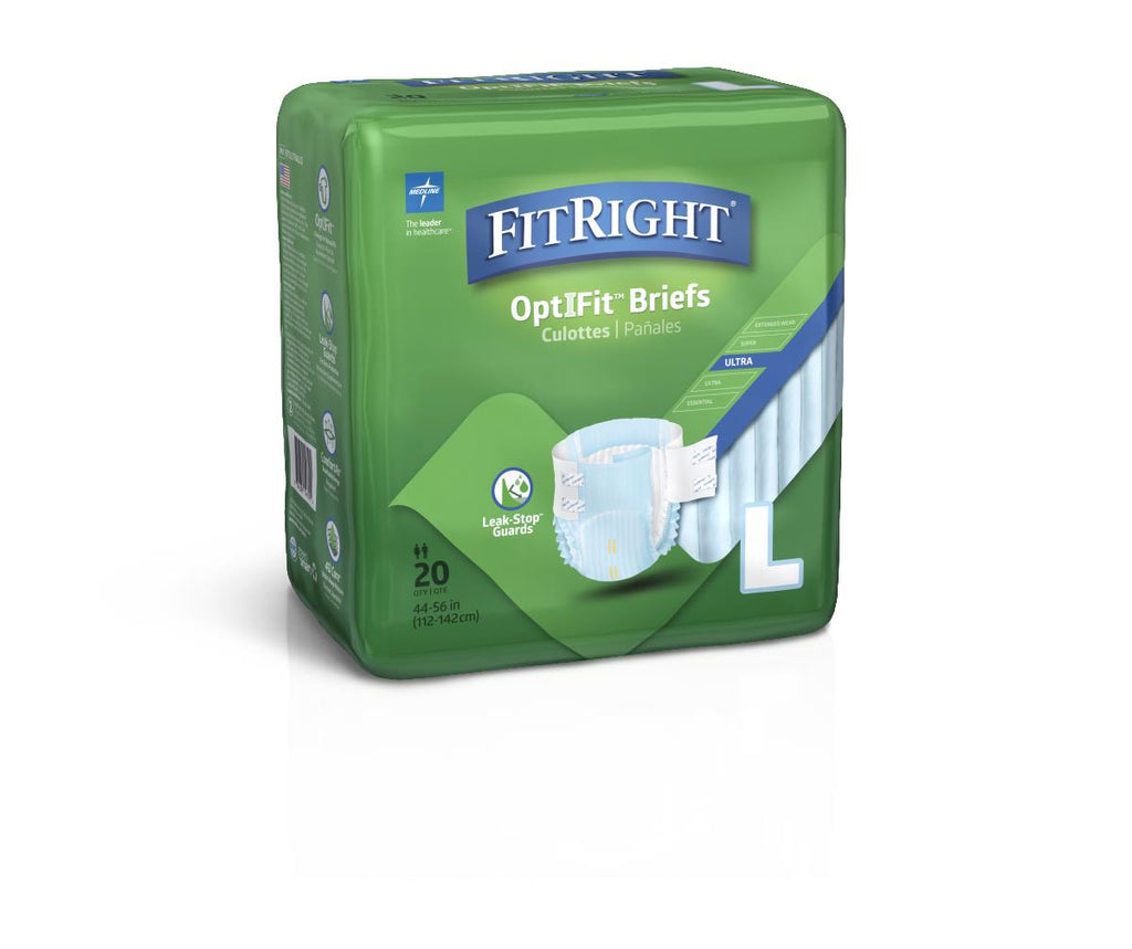 FitRight Ultra Adult Briefs, Large (case of 80)