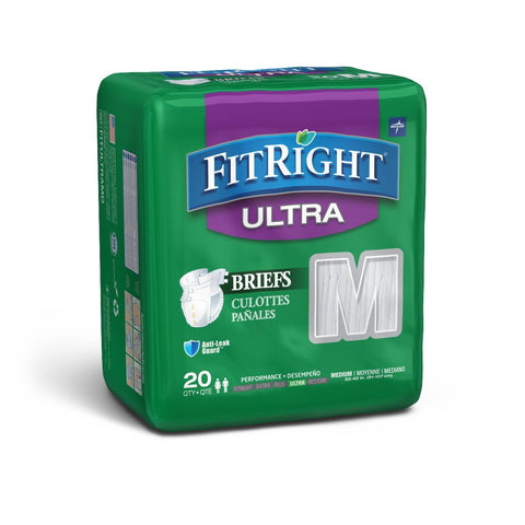 FitRight Ultra Adult Briefs, Medium (bag of 20)