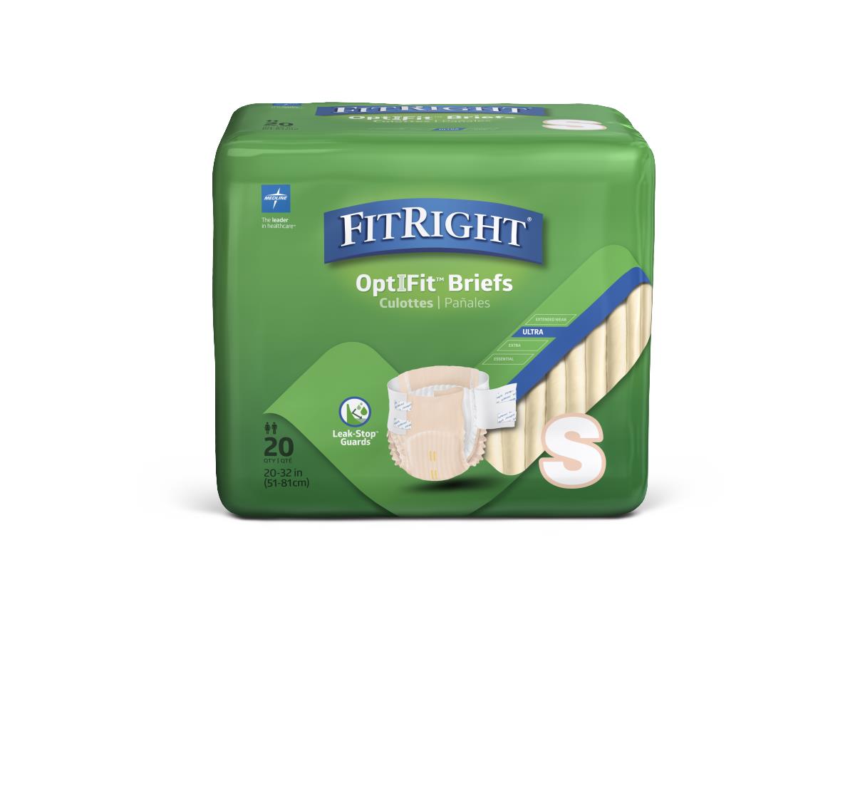 FitRight Ultra Adult Briefs, Small (case of 80)