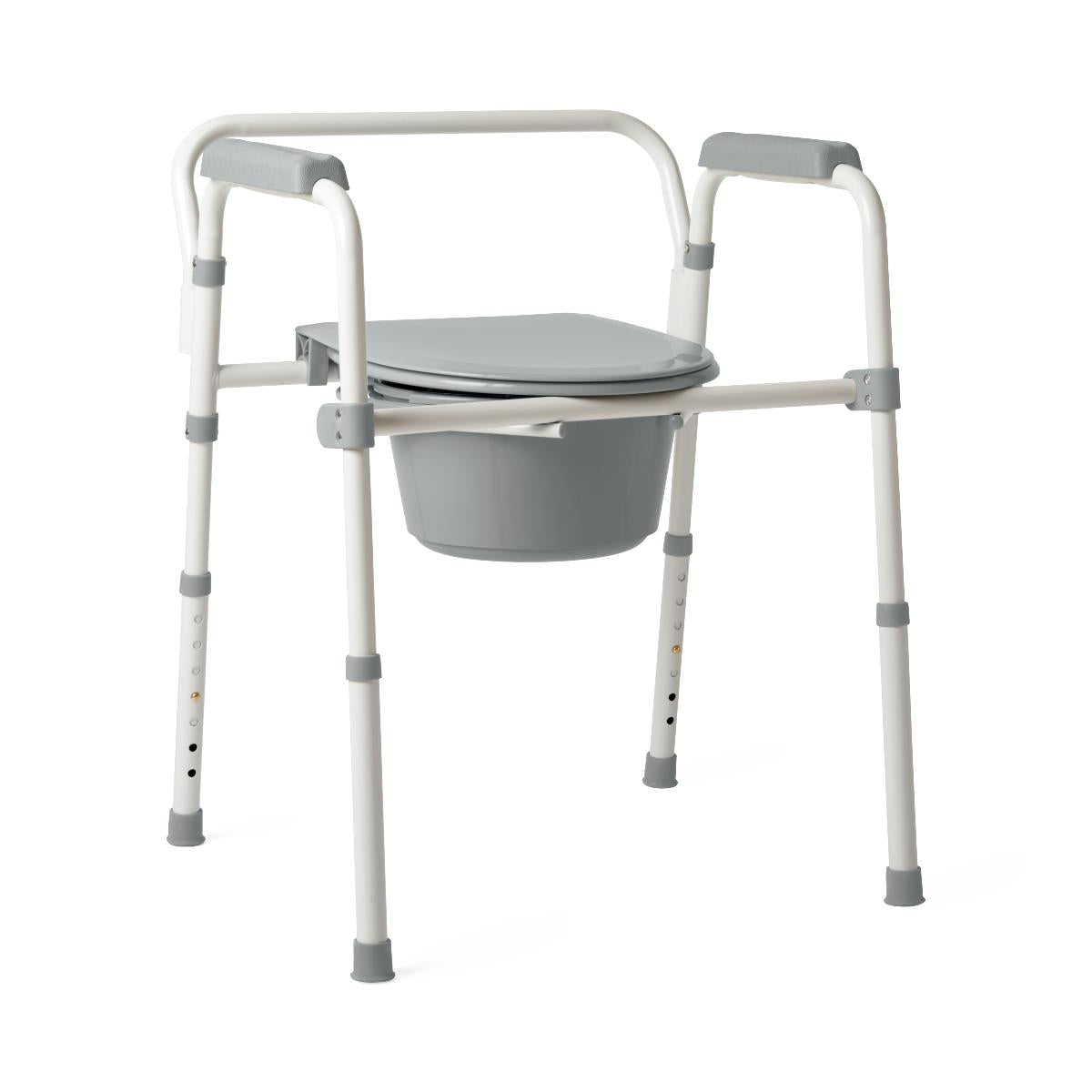 Steel 3-in-1 Folding Commode with Adjustable Height