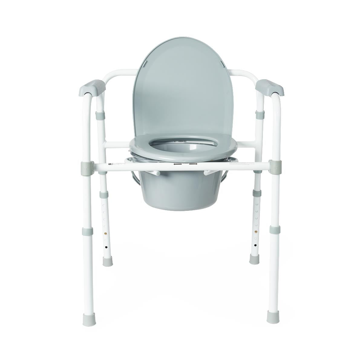 Steel 3-in-1 Folding Commode with Adjustable Height