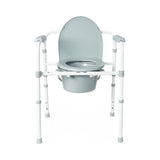 Steel 3-in-1 Folding Commode with Adjustable Height (1EA)