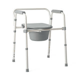 Steel 3-in-1 Folding Commode with Adjustable Height (1EA)