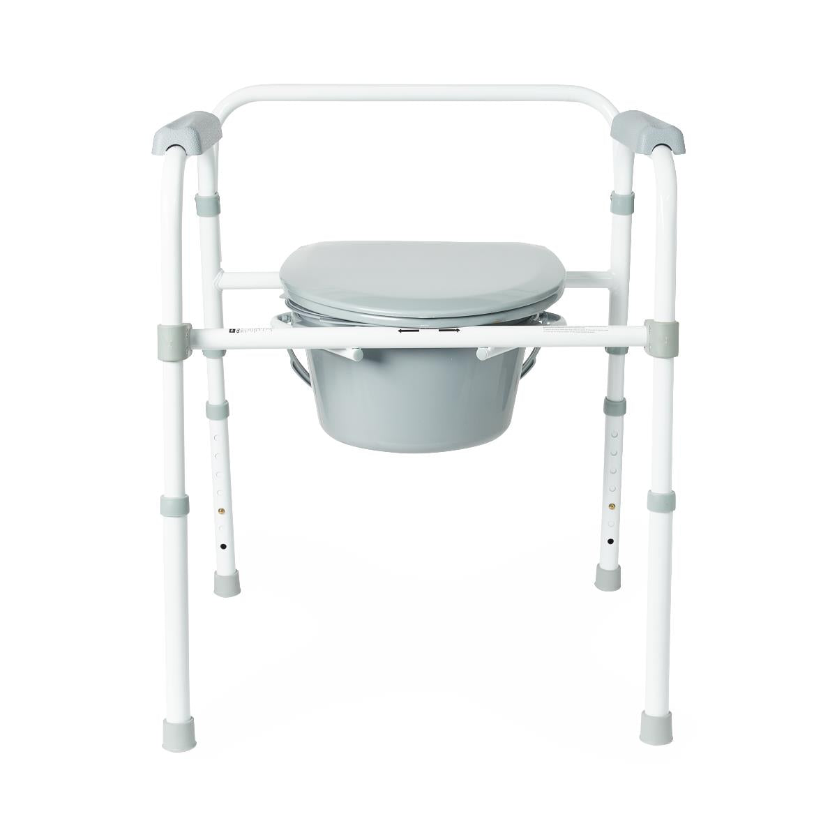 Steel 3-in-1 Folding Commode with Adjustable Height
