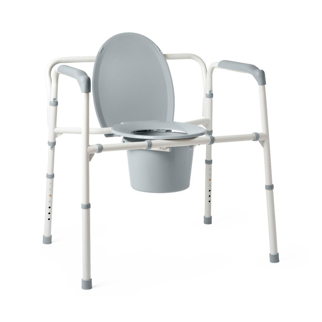 Extra-Wide 24" Steel Bariatric Commode, Elongated