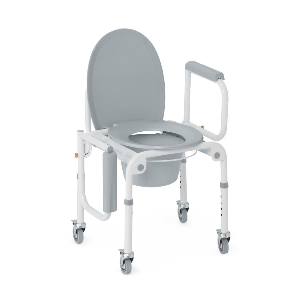 Steel Drop-Arm Commode