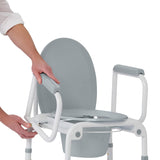 Steel Drop-Arm Commode