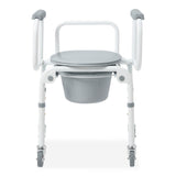 Steel Drop-Arm Commode