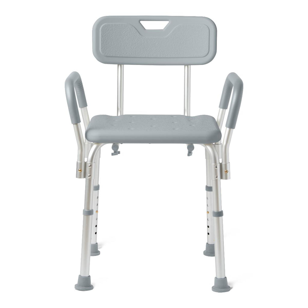 Shower Chair with Backrest and Padded Armrests