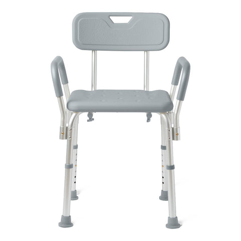 Shower Chair with Backrest and Padded Armrests