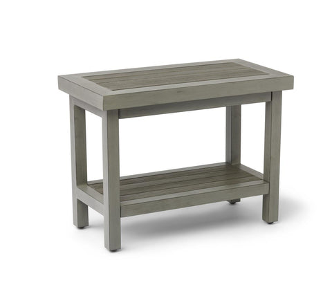 Aluminum and Faux Wood Bath Bench