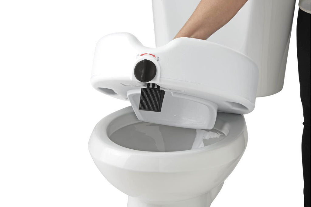 5" Elevated Locking Toilet Seat, Gray
