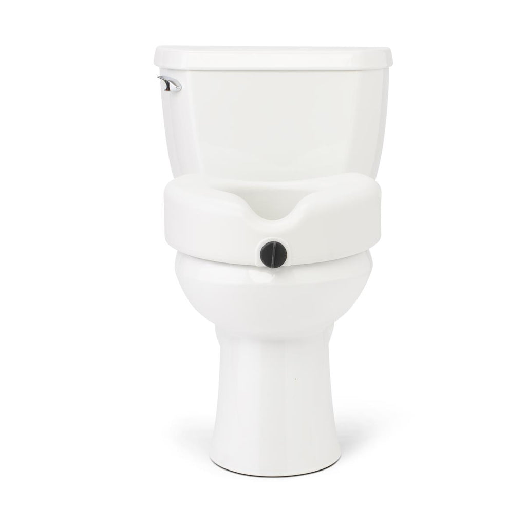 5" Elevated Locking Toilet Seat, Gray