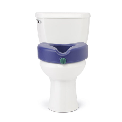 5" Raised Locking Toilet Seat, Blue
