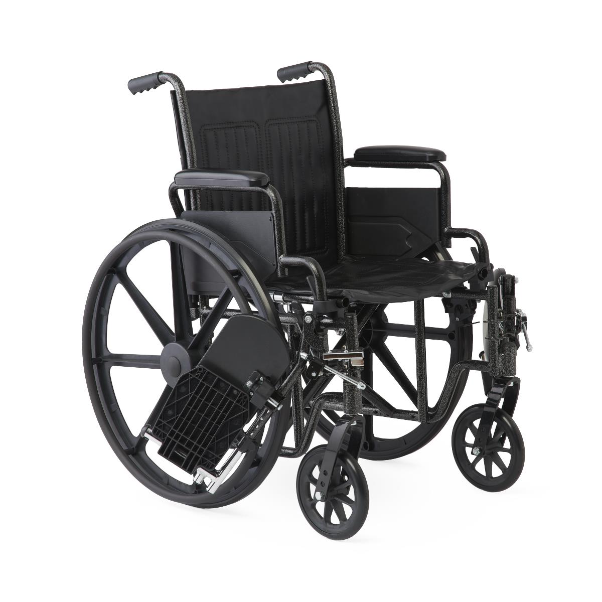 16" Wide K1 Basic Vinyl Wheelchair with Swing-Back Desk-Length Arms and Elevating Leg Rests