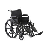16" Wide K1 Basic Vinyl Wheelchair with Swing-Back Desk-Length Arms and Elevating Leg Rests