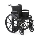 16" Wide K1 Basic Vinyl Wheelchair with Swing-Back Desk-Length Arms and Swing-Away Footrests