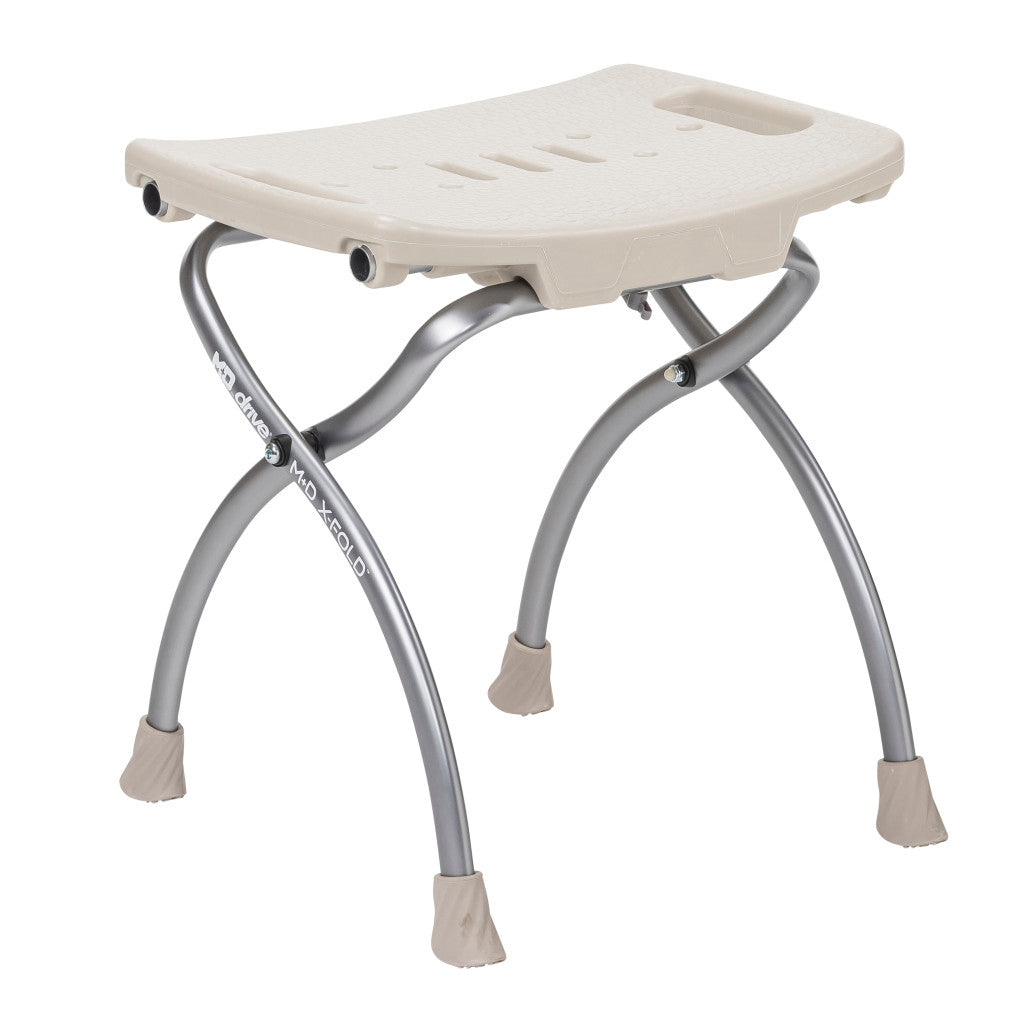 X-Fold Shower Chair, Stone/ Tan