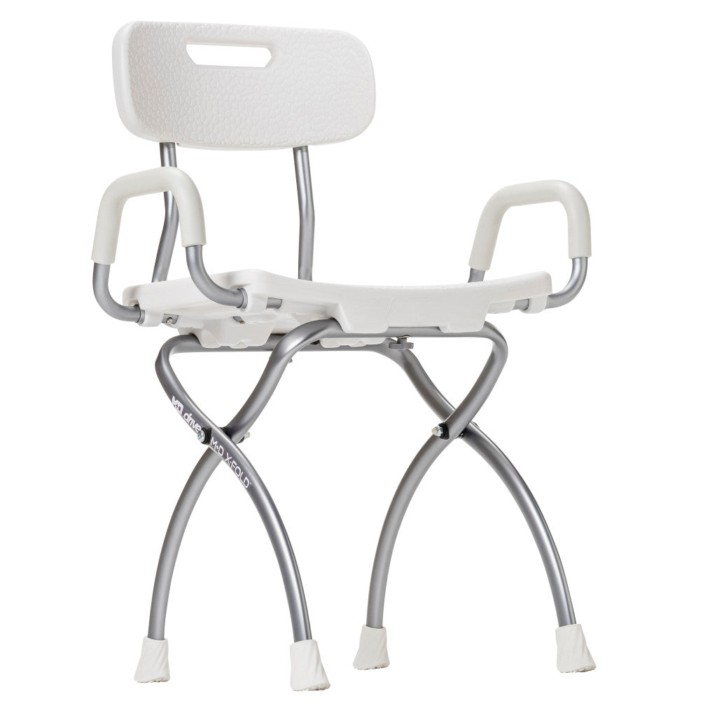 X-Fold Shower Chair, Pearl/ White