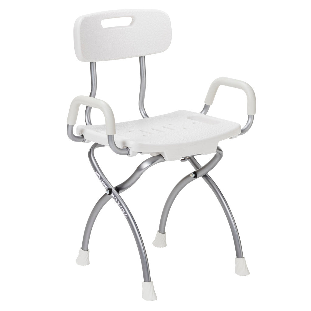 X-Fold Shower Chair, Pearl/ White