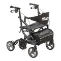 MD by Drive Fusion 2 in 1 Rollator/Transport Chair, Black