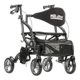 MD by Drive Fusion 2 in 1 Rollator/Transport Chair, Black