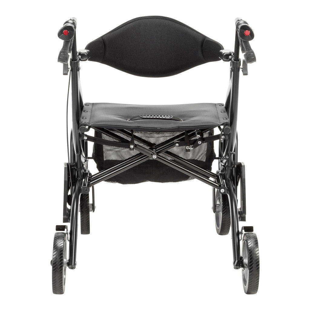 MD by Drive Fusion 2 in 1 Rollator/Transport Chair, Black