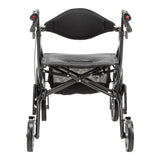 MD by Drive Fusion 2 in 1 Rollator/Transport Chair, Black
