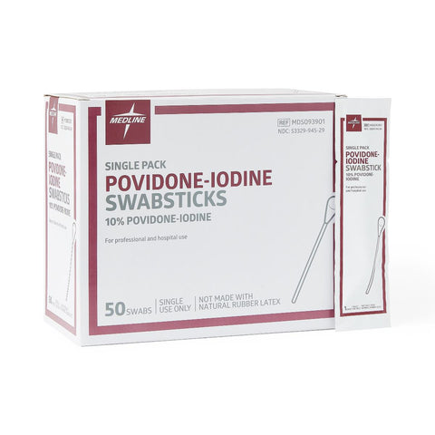 Povidone Iodine Swabsticks (box of 50)