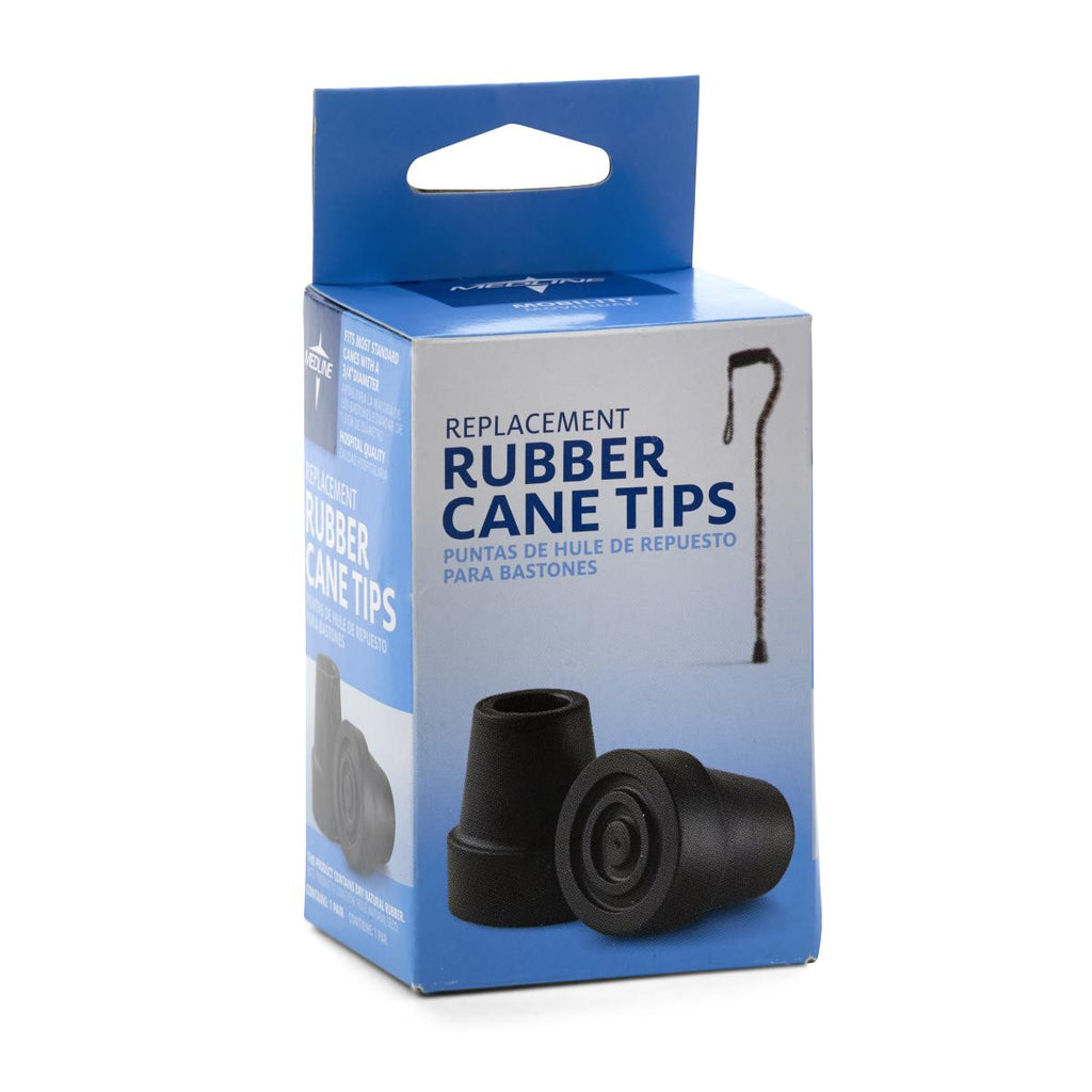 Replacement Tips for Standard Cane, Black, 3/4" (case of 6)