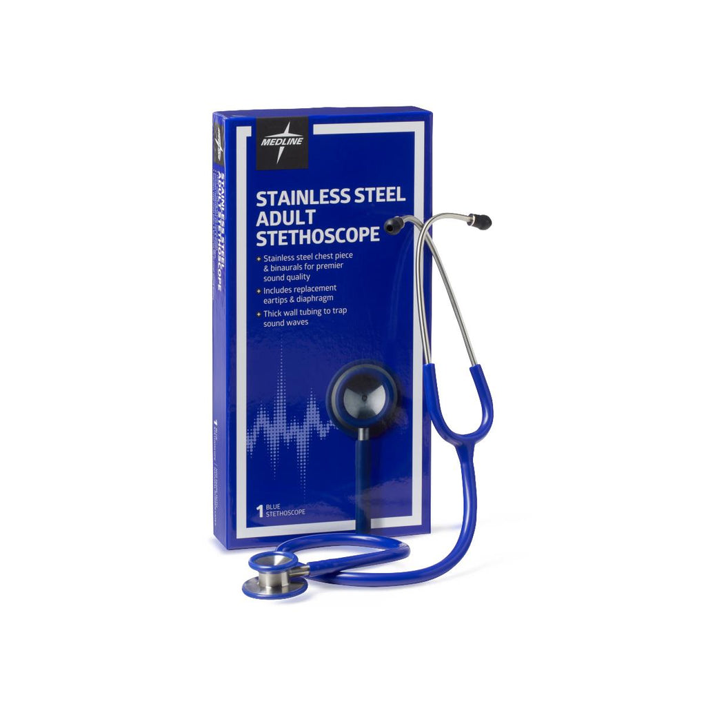 Adult Stainless Steel Stethoscope, Blue