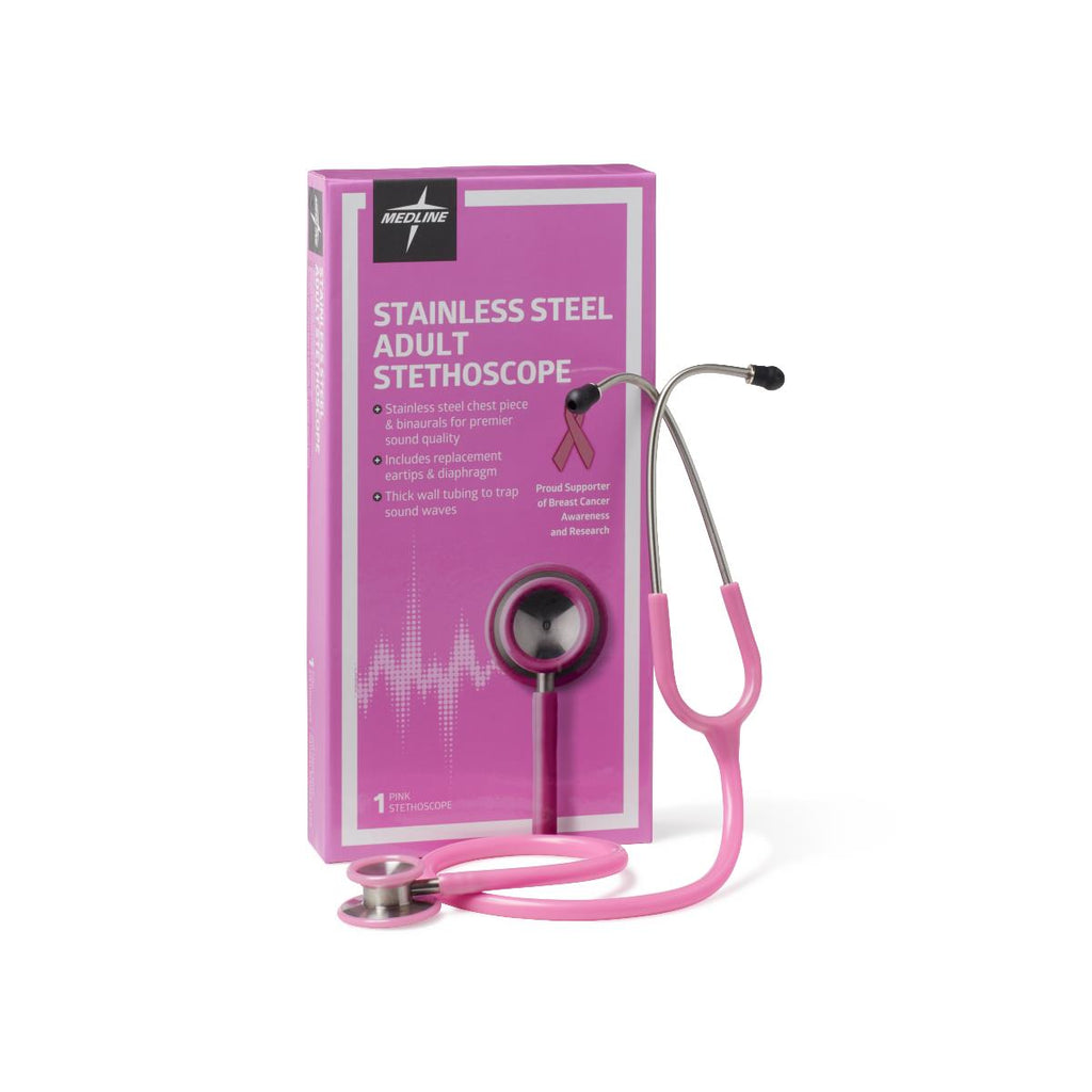 Adult Stainless Steel Stethoscope, Pink