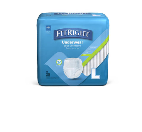 FitRight Extra Protective Underwear, Large, 40"-56" (bag of 20)