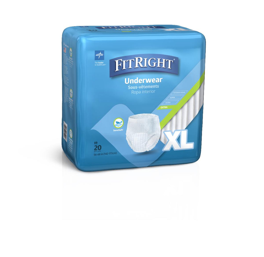 FitRight Extra Protective Underwear, X-Large, 56"-68" (bag of 20)