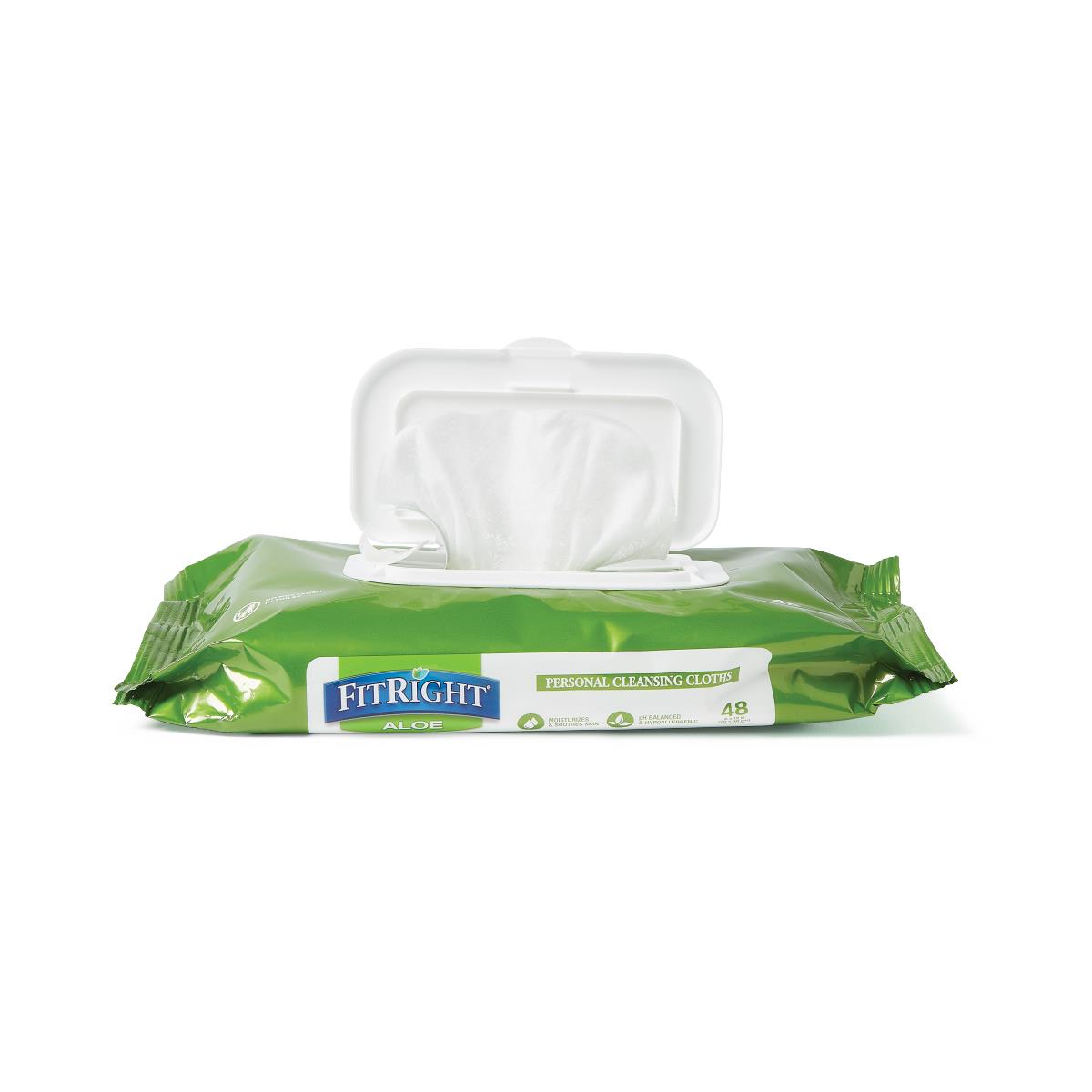 FitRight Aloe Scented Wet Wipes, Flip Top Lid (case of 576)