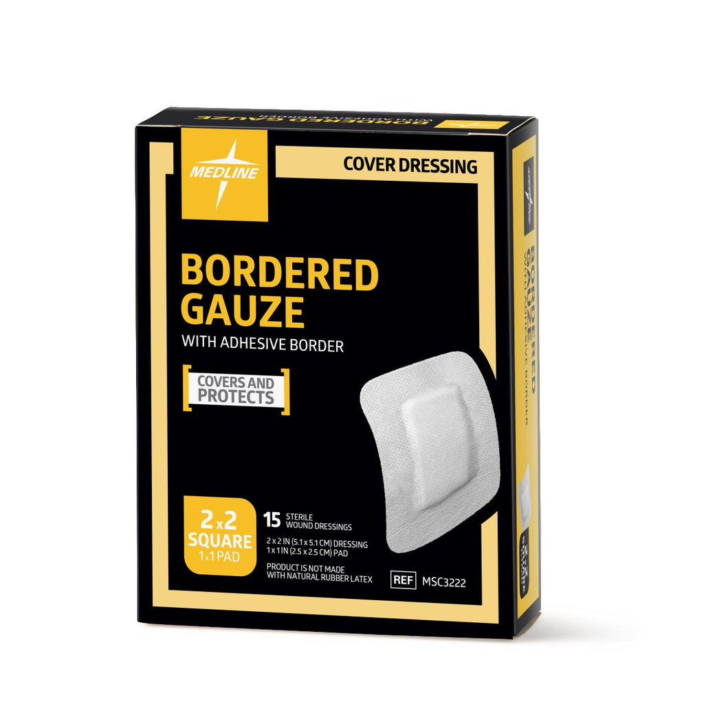 Sterile Bordered Gauze, 2" x 2" (box of 15)