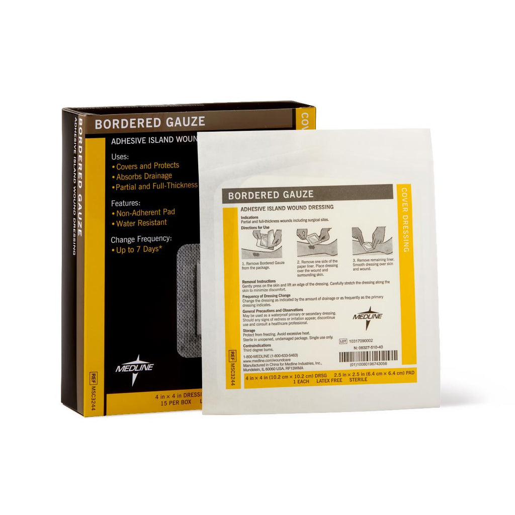 Sterile Bordered Gauze, 4" x 4" (box of 15)