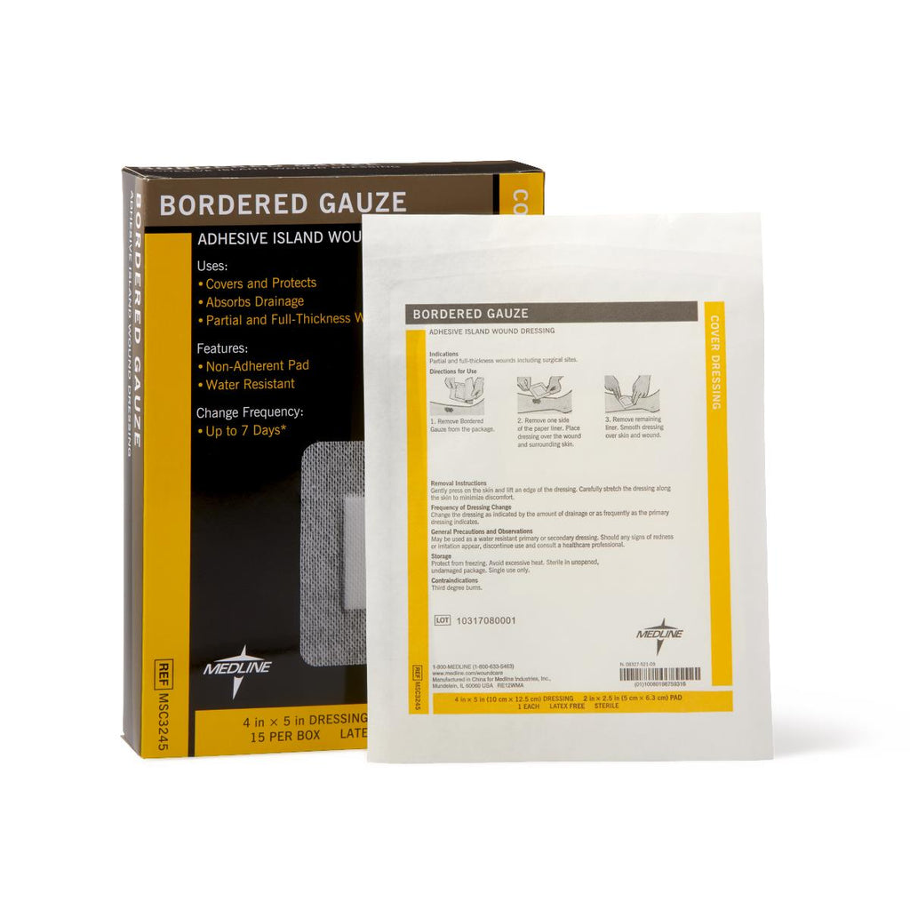 Sterile Bordered Gauze, 4" x 5" (box of 15)