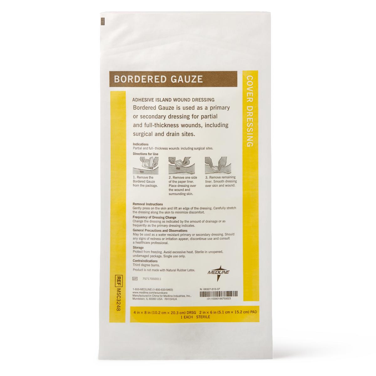 Sterile Island Wound Dressing, 4" x 8" with 2" x 6" Pad (1EA)