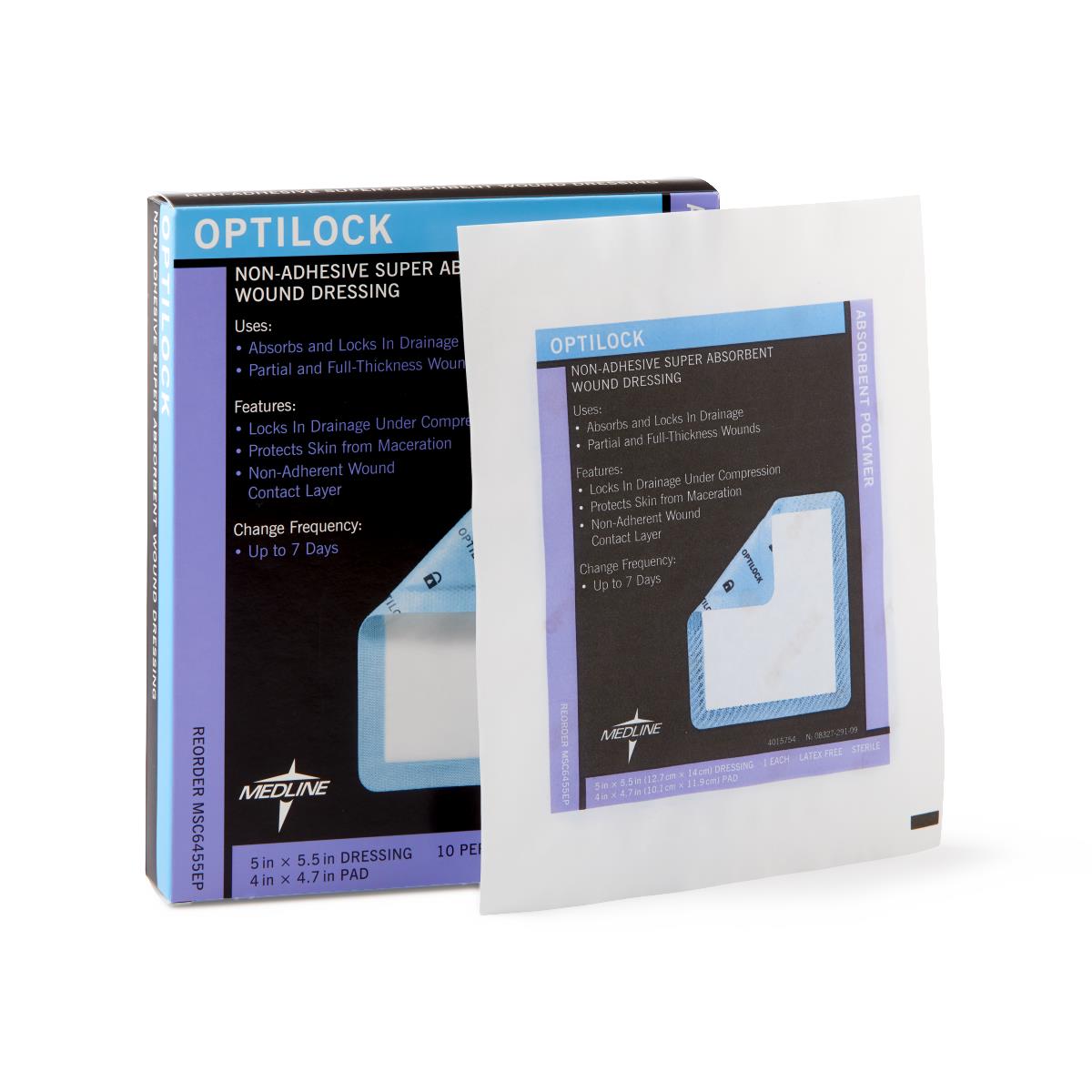 OptiLock Non-Adhesive Dressings, 5" x 5.5" (box of 10)